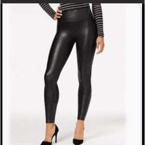 Spanx Faux Black Leather Leggings - Size M - Fits Small
